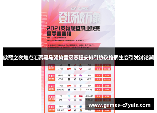 欧冠之夜焦点汇聚黑马强势晋级赛程安排引热议格局生变引发讨论潮